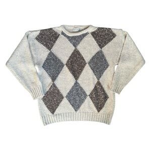 Vintage 90s Fieldmaster Wool Blend Argyle Sweater Size XL